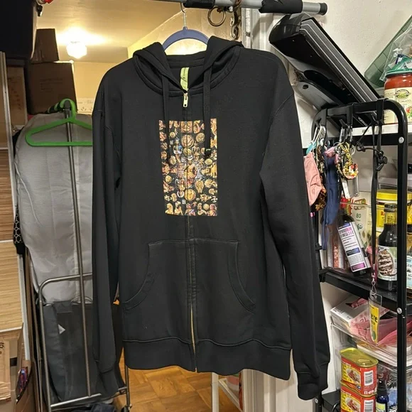 Abstrakjsnc long sleeve black hoodie - Picture 2 of 6